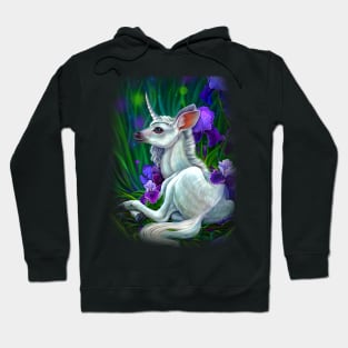 Baby unicorn in irises Hoodie